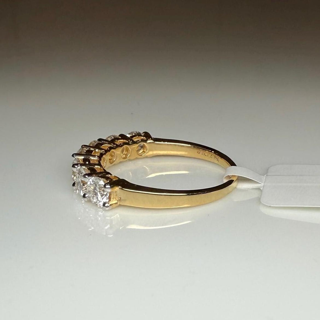14K Gold Lab Grown Diamond Wedding Band | Seven Stone Eternity Ring