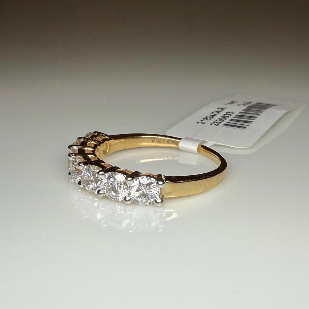 14K Gold Lab Grown Diamond Wedding Band | Seven Stone Eternity Ring
