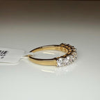 14K Gold Lab Grown Diamond Wedding Band | Seven Stone Eternity Ring