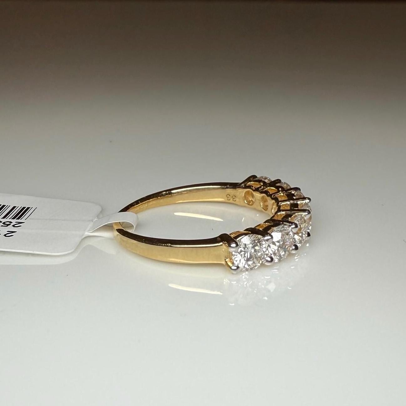 14K Gold Lab Grown Diamond Wedding Band | Seven Stone Eternity Ring