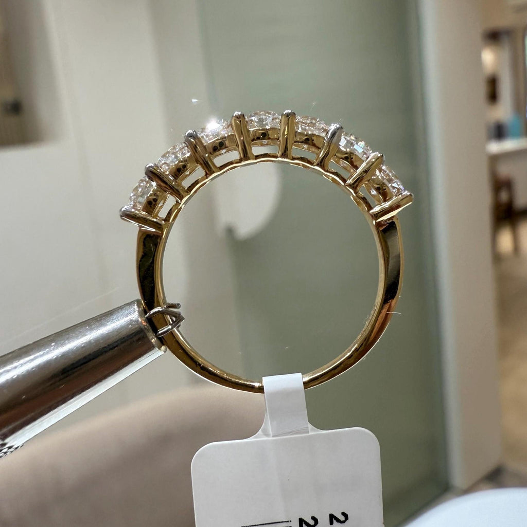 14K Gold Lab Grown Diamond Wedding Band | Seven Stone Eternity Ring