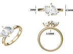 Lab Grown Diamond Toi et Moi Ring: 1.60Ct Pear, 14K Solid Gold Engagement Ring
