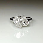 Lab Grown Diamond Toi et Moi Ring: 1.60Ct Pear, 14K Solid Gold Engagement Ring