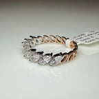 Lab Grown Marquise Diamond Ring | 14K Two Tone Gold Wedding Band