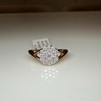 Lab Grown Diamond Cluster Ring: 14K Solid Gold Pave Engagement Ring