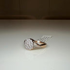 Lab Grown Diamond Cluster Ring: 14K Solid Gold Pave Engagement Ring