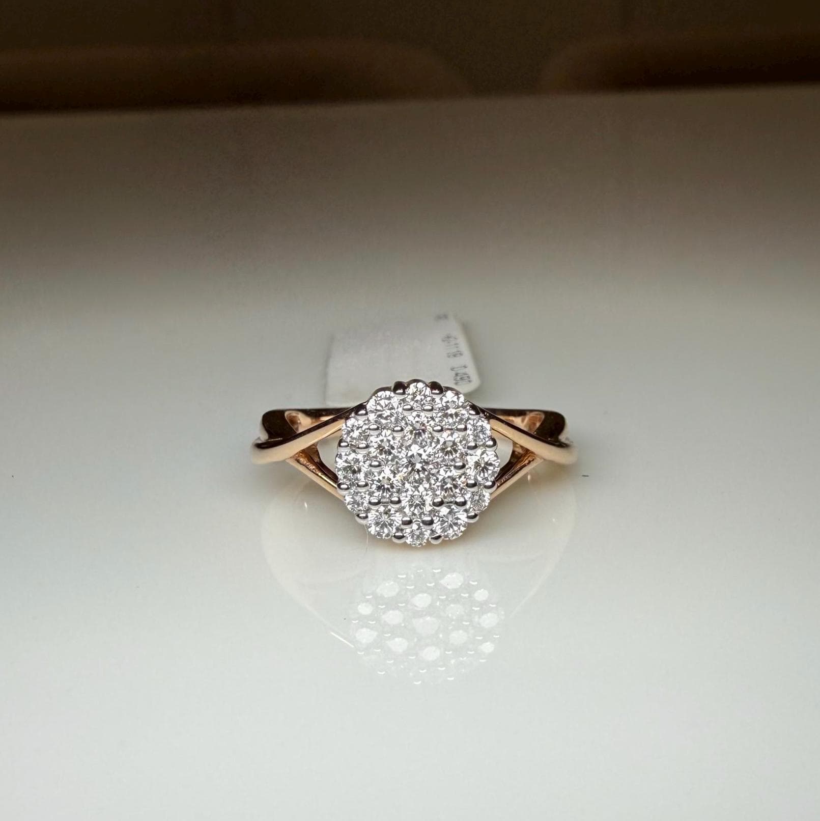 Lab Grown Diamond Cluster Ring: 14K Solid Gold Pave Engagement Ring