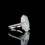 8CT Oval Lab Grown Diamond Engagement Ring: 14K Gold Statement Bridal Ring