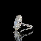 8CT Oval Lab Grown Diamond Engagement Ring: 14K Gold Statement Bridal Ring