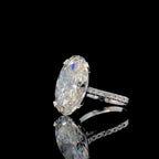 8CT Oval Lab Grown Diamond Engagement Ring: 14K Gold Statement Bridal Ring