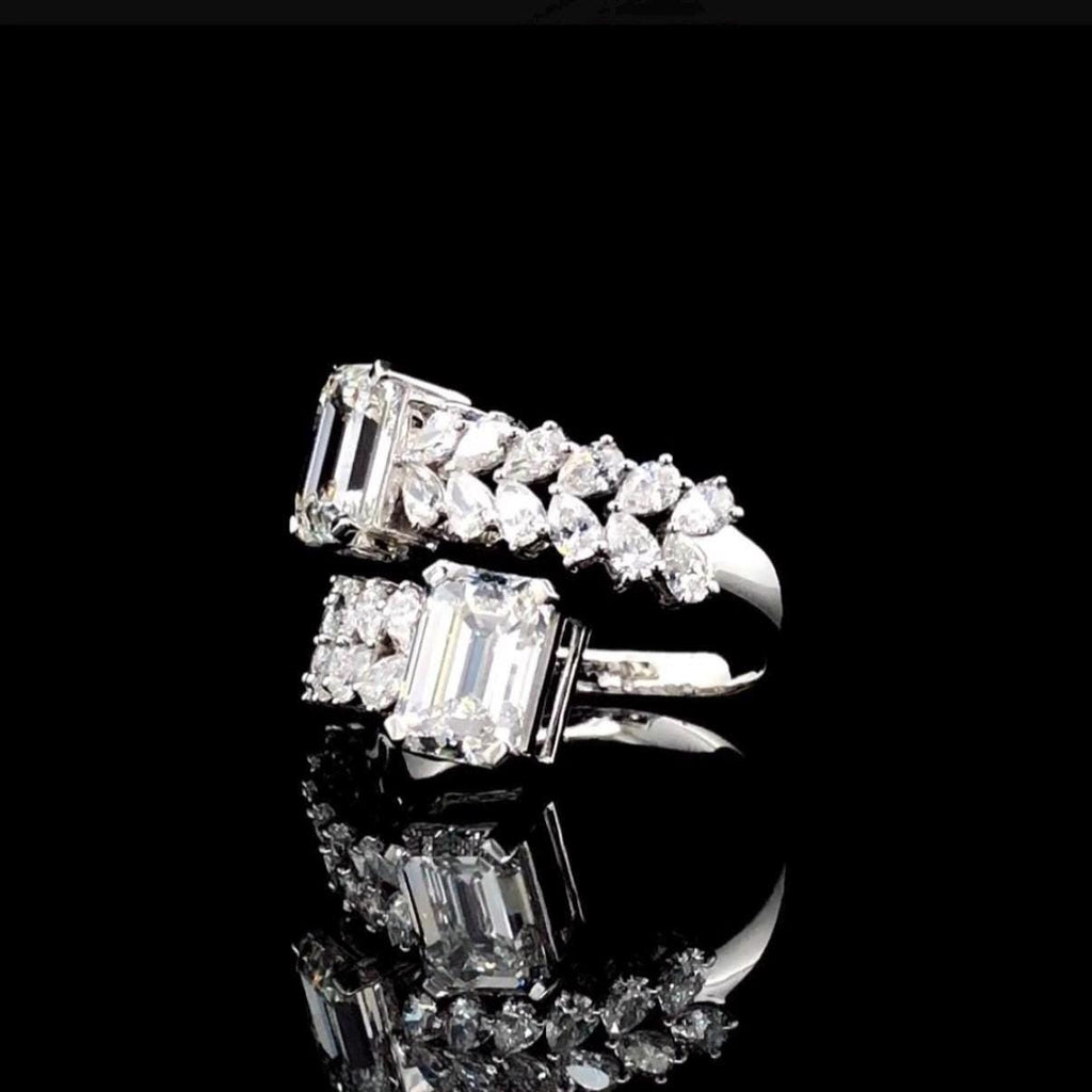 5.20CTW Emerald Cut Lab Grown Diamond 14K Gold Ring