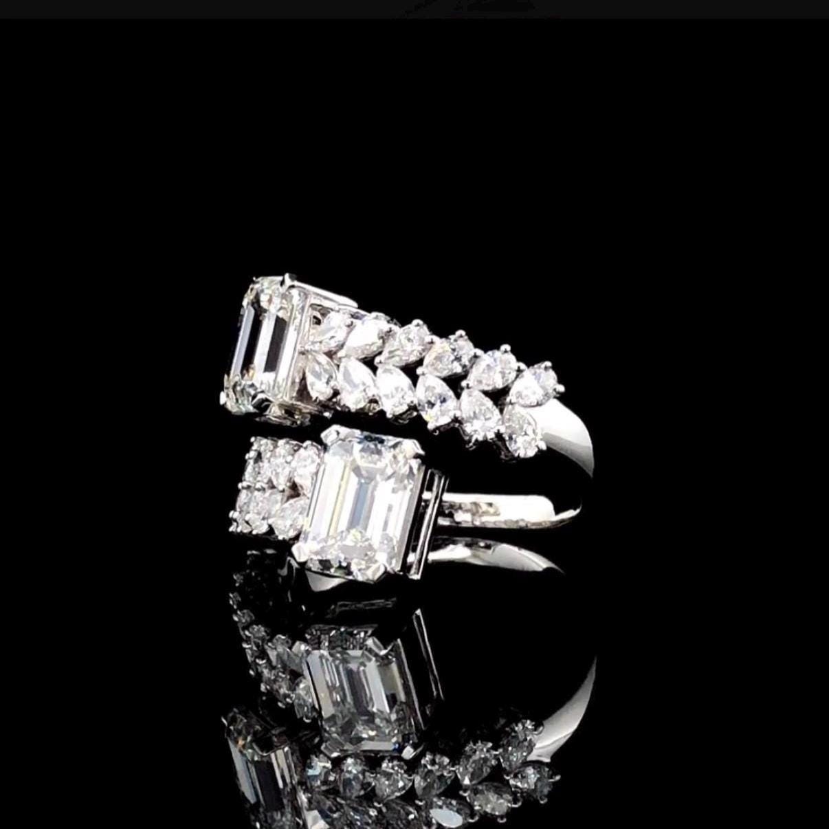 5.20CTW Emerald Cut Lab Grown Diamond 14K Gold Ring