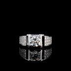 Mens Lab Grown Diamond Engagement Ring: 14K Solid Gold Wedding Band