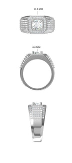 Mens Lab Grown Diamond Engagement Ring: 14K Gold Wedding Band