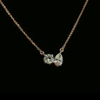 Lab Grown Diamond Toi et Moi Necklace: 2.50CTW Pear & Round, 14K Gold