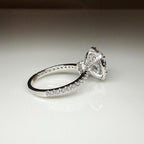 Oval Lab Grown Diamond Engagement Ring: 2.80 CTW Halo, 14K Gold Pave Band