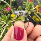 Lab Grown Diamond Toi et Moi Ring: 14K Gold Pear & Emerald Cut