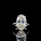 8CT Oval Lab Grown Diamond Engagement Ring: 14K Gold Statement Bridal Ring