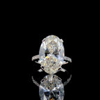 8CT Oval Lab Grown Diamond Engagement Ring: 14K Gold Statement Bridal Ring