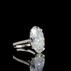 8CT Oval Lab Grown Diamond Engagement Ring: 14K Gold Statement Bridal Ring