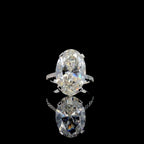 8CT Oval Lab Grown Diamond Engagement Ring: 14K Gold Statement Bridal Ring