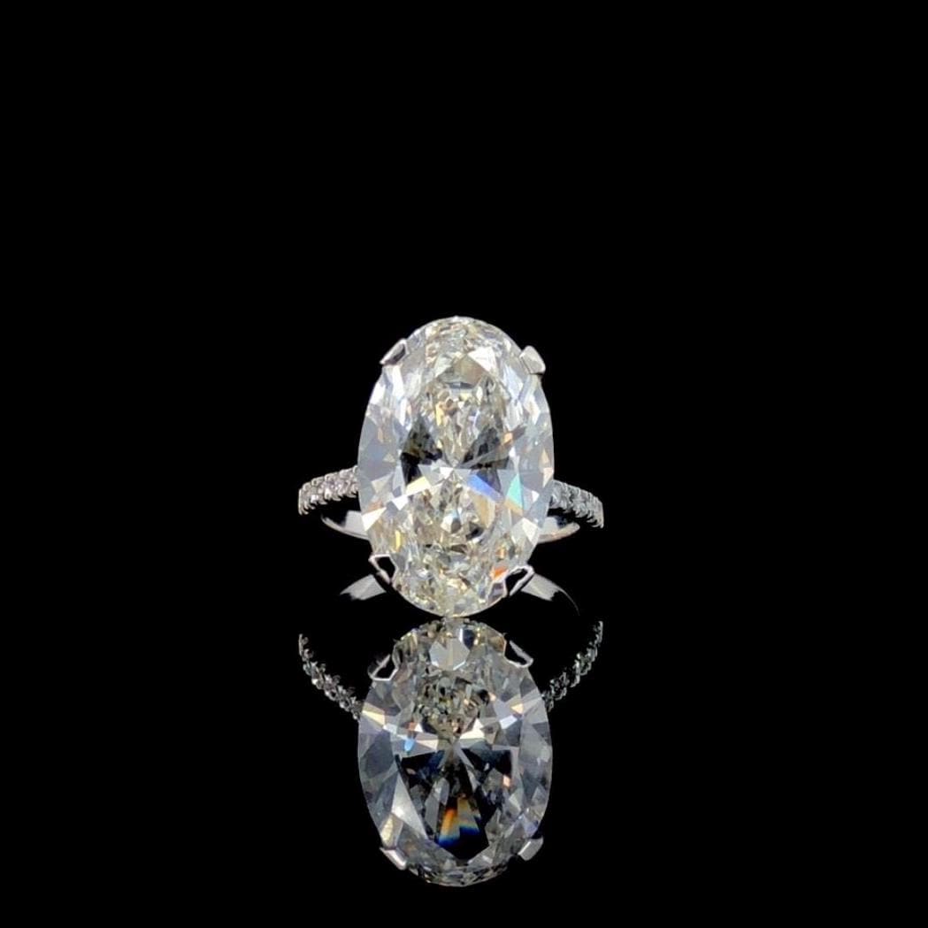 8CT Oval Lab Grown Diamond Engagement Ring: 14K Gold Statement Bridal Ring