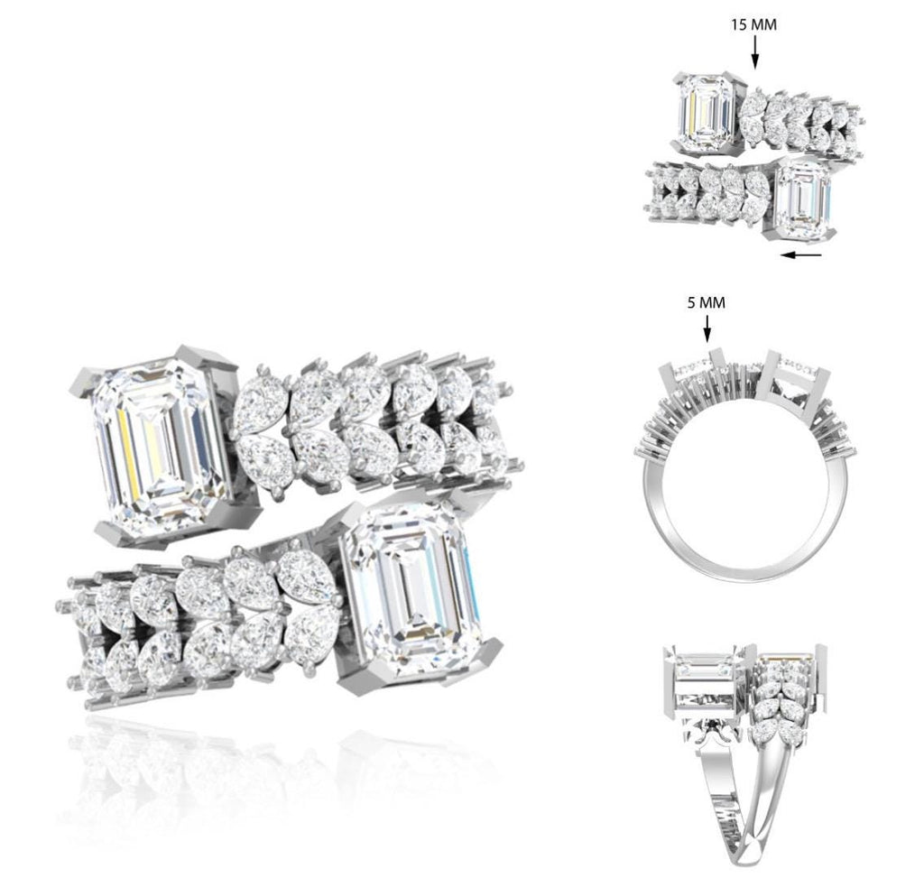 5.20CTW Emerald Cut Lab Grown Diamond 14K Gold Ring