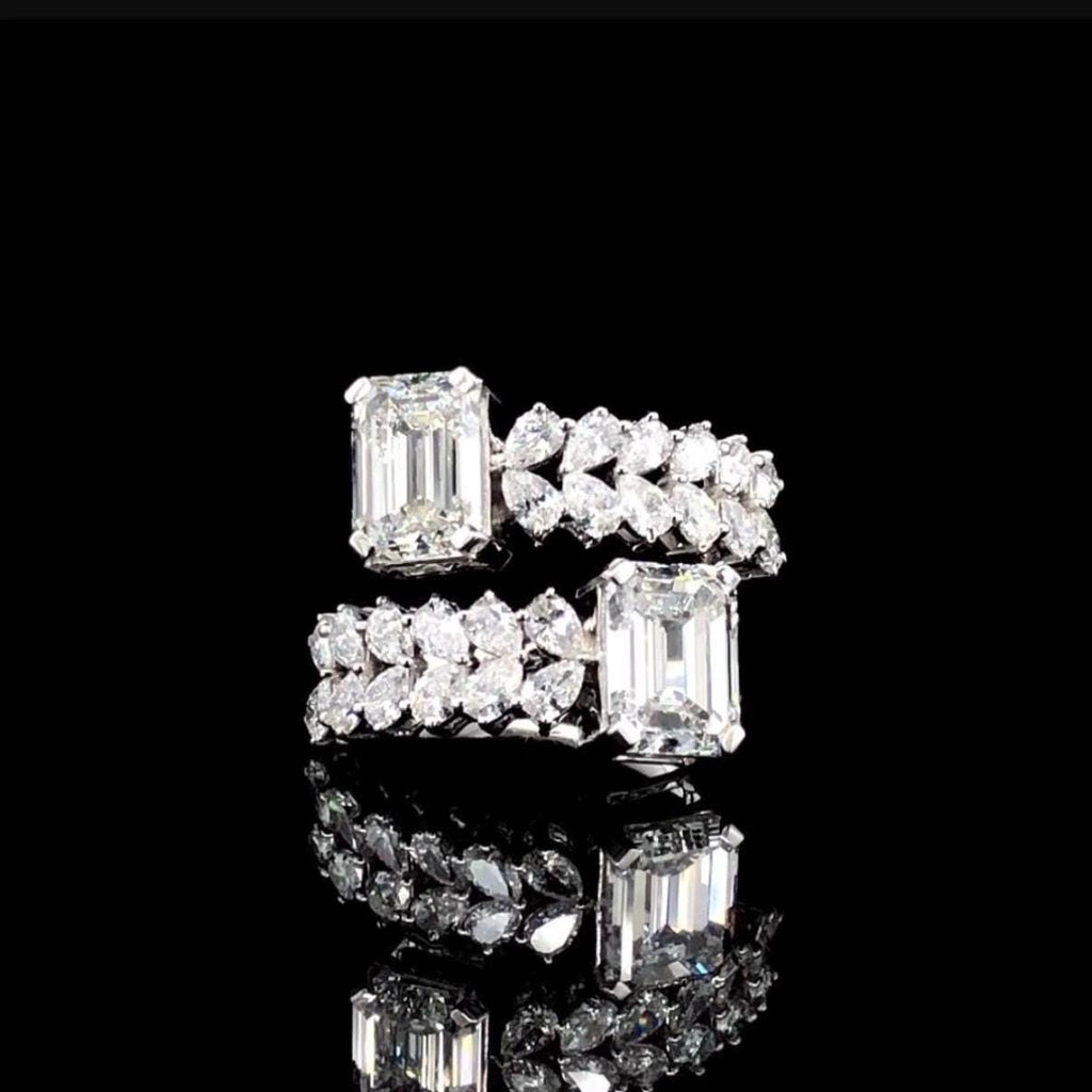 5.20CTW Emerald Cut Lab Grown Diamond 14K Gold Ring