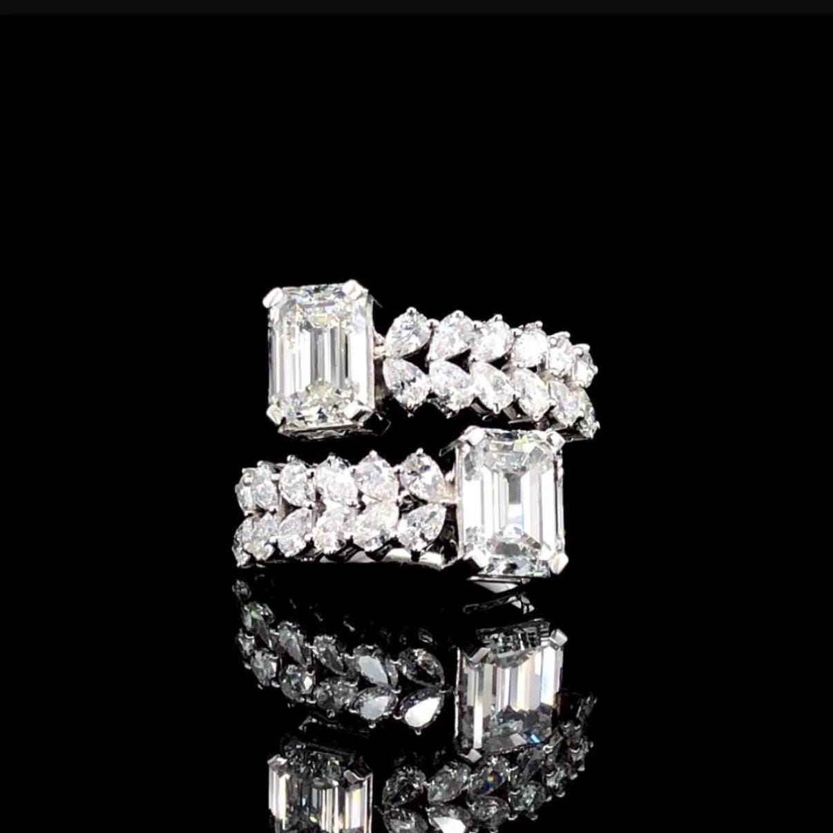 5.20CTW Emerald Cut Lab Grown Diamond 14K Gold Ring