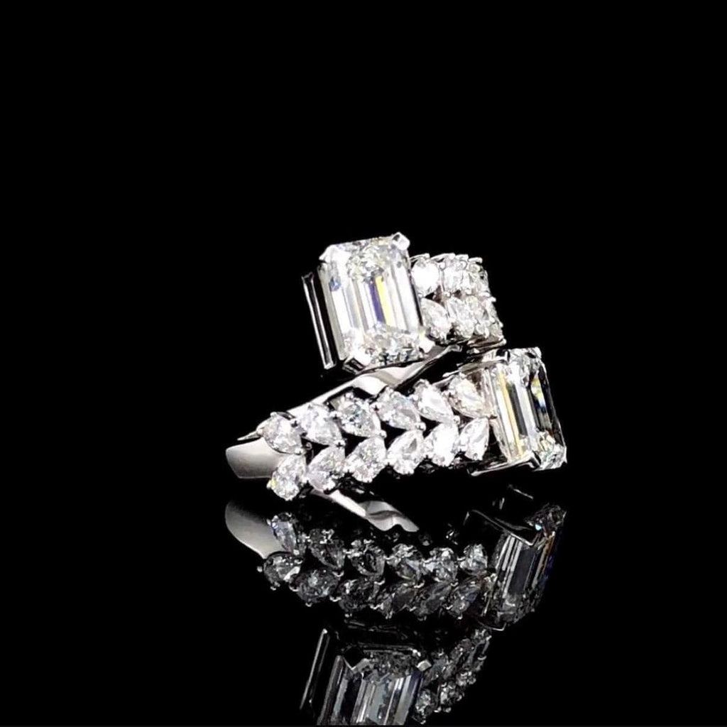 5.20CTW Emerald Cut Lab Grown Diamond 14K Gold Ring