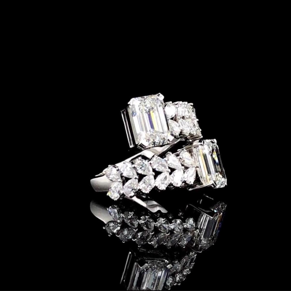 5.20CTW Emerald Cut Lab Grown Diamond 14K Gold Ring