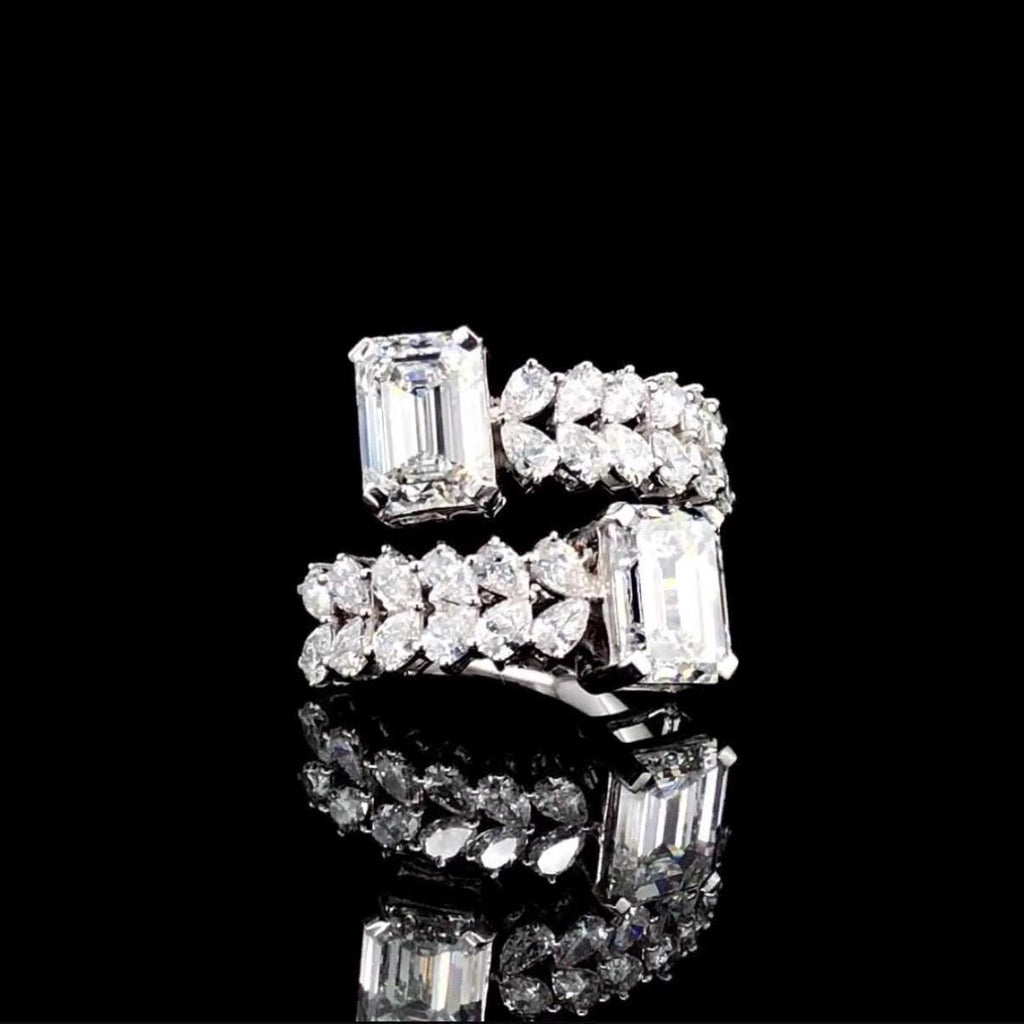 5.20CTW Emerald Cut Lab Grown Diamond 14K Gold Ring