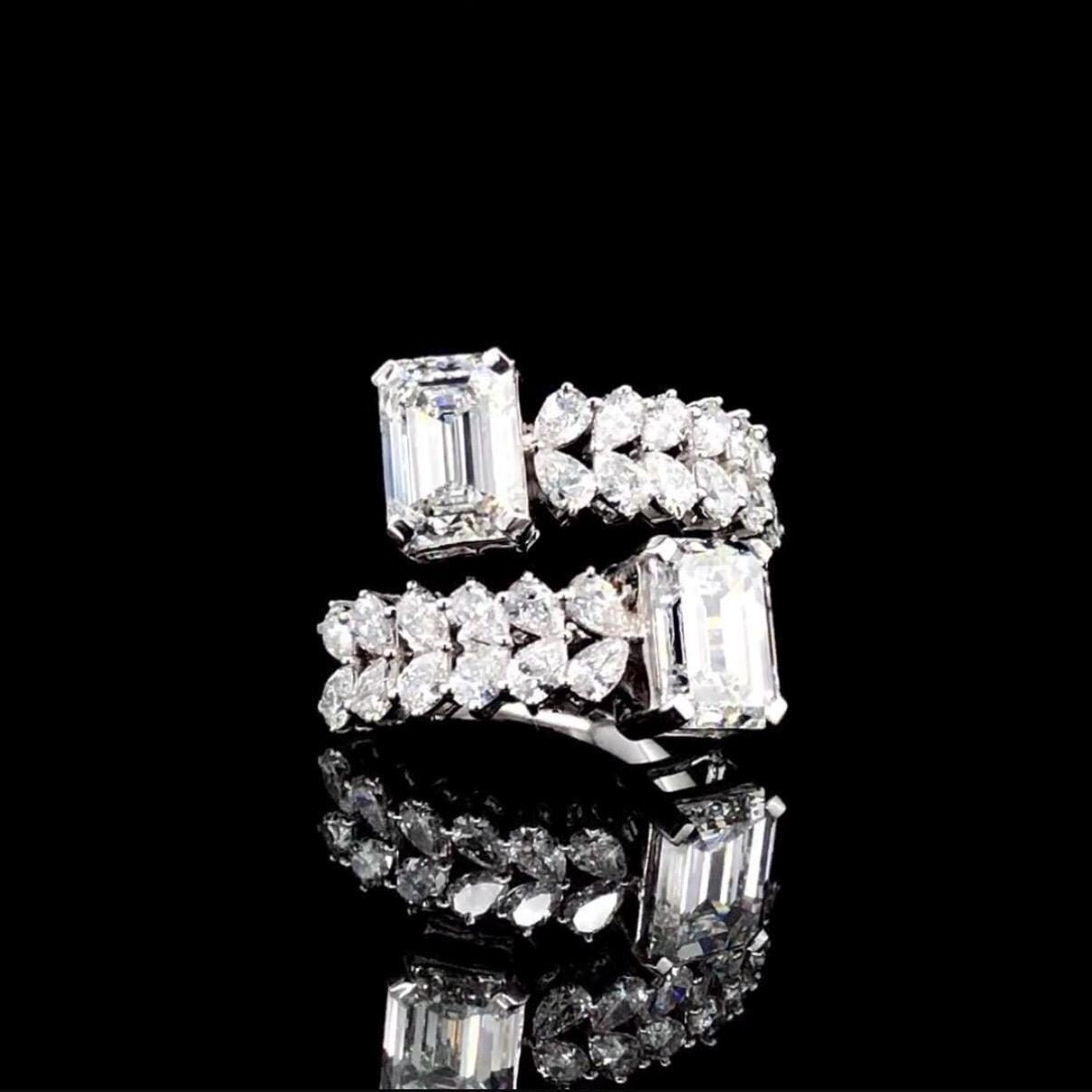 5.20CTW Emerald Cut Lab Grown Diamond 14K Gold Ring