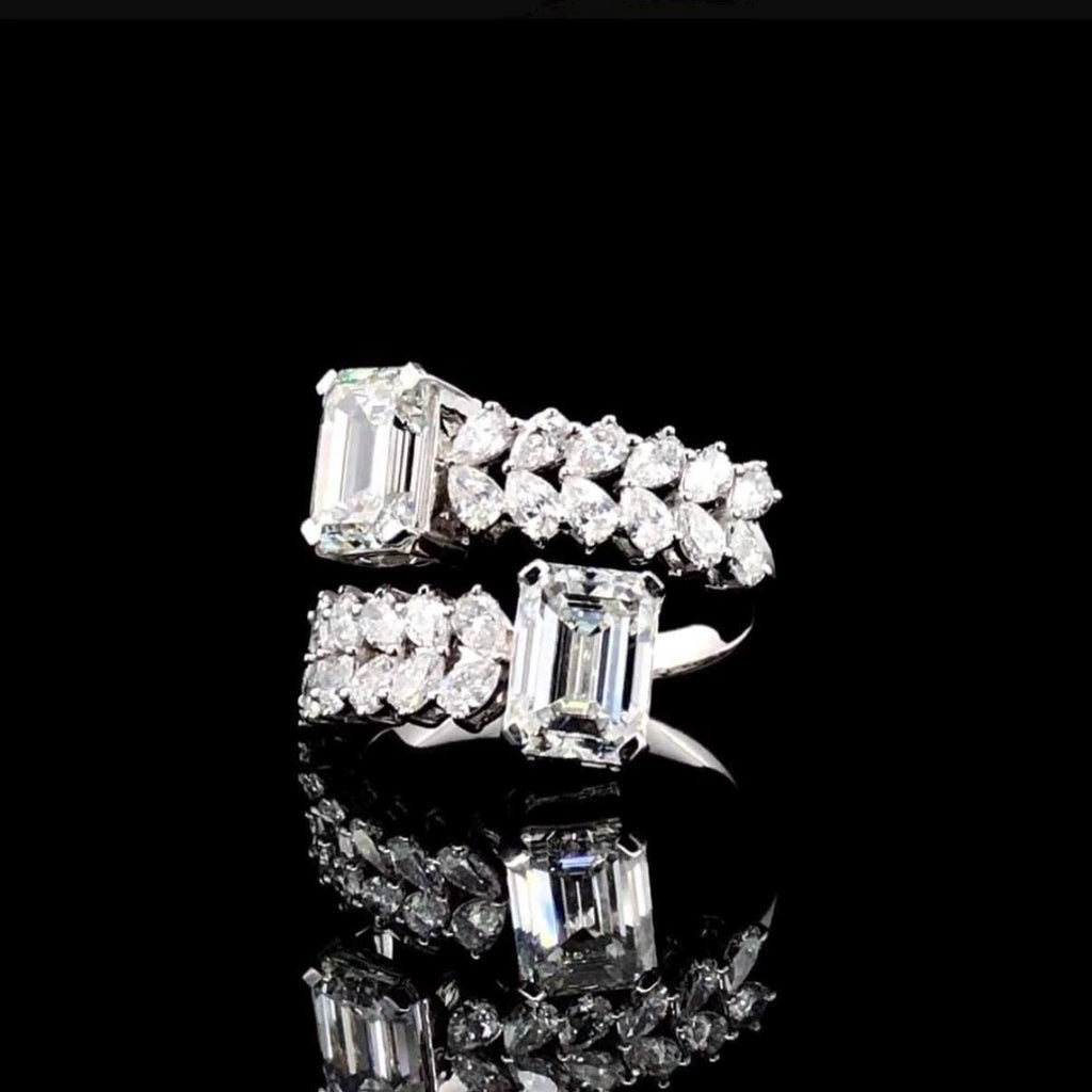 5.20CTW Emerald Cut Lab Grown Diamond 14K Gold Ring