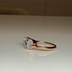 Lab Grown Diamond Toi et Moi Ring: 14K Gold Pear Cut Heart Engagement Ring