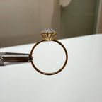 IGI Certified 1.5CTW Lab Grown Diamond Engagement Ring: 14k Gold Oval & Pear Cut