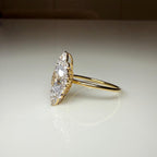 IGI Certified 1.5CTW Lab Grown Diamond Engagement Ring: 14k Gold Oval & Pear Cut