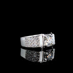 Mens Lab Grown Diamond Engagement Ring: 14K Solid Gold Wedding Band
