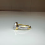 Pear Cut Lab Grown Diamond Engagement Ring: 14K Solid Gold Bezel Set Solitaire Ring