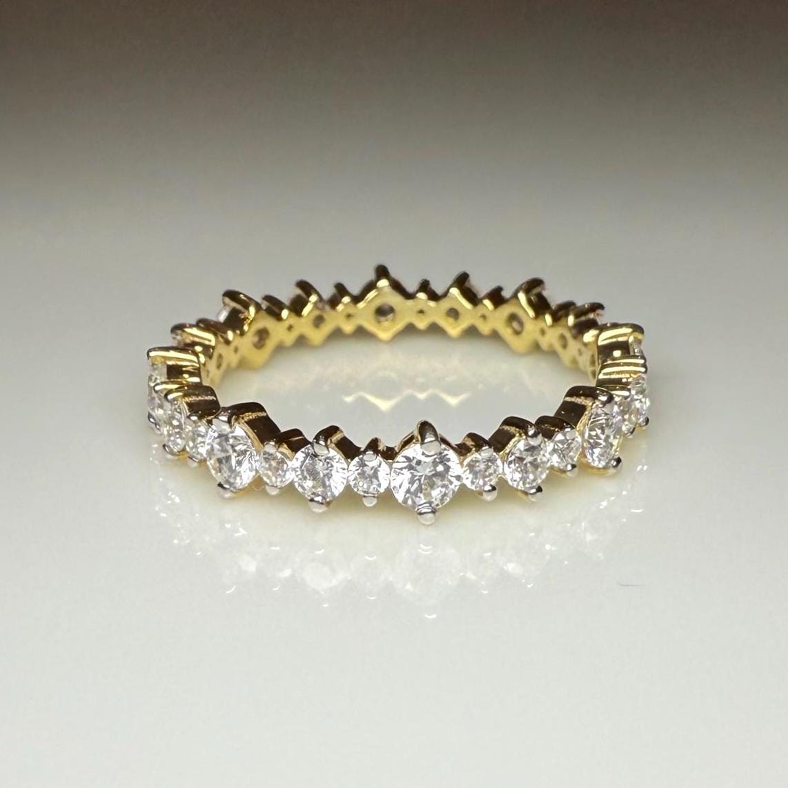 Lab Grown Diamond Eternity Band 14K Gold - SGL Certified Anniversary Ring