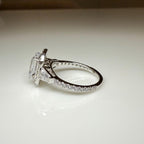 Emerald Cut Lab Grown Diamond Engagement Ring: 14K Gold Baguette Three Stone