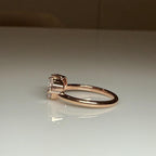 Lab Grown Diamond Toi et Moi Ring: 14K Gold Pear Cut Heart Engagement Ring