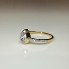 Pear Cut Lab Grown Diamond Engagement Ring: 14K Solid Gold Bezel Set Solitaire Ring