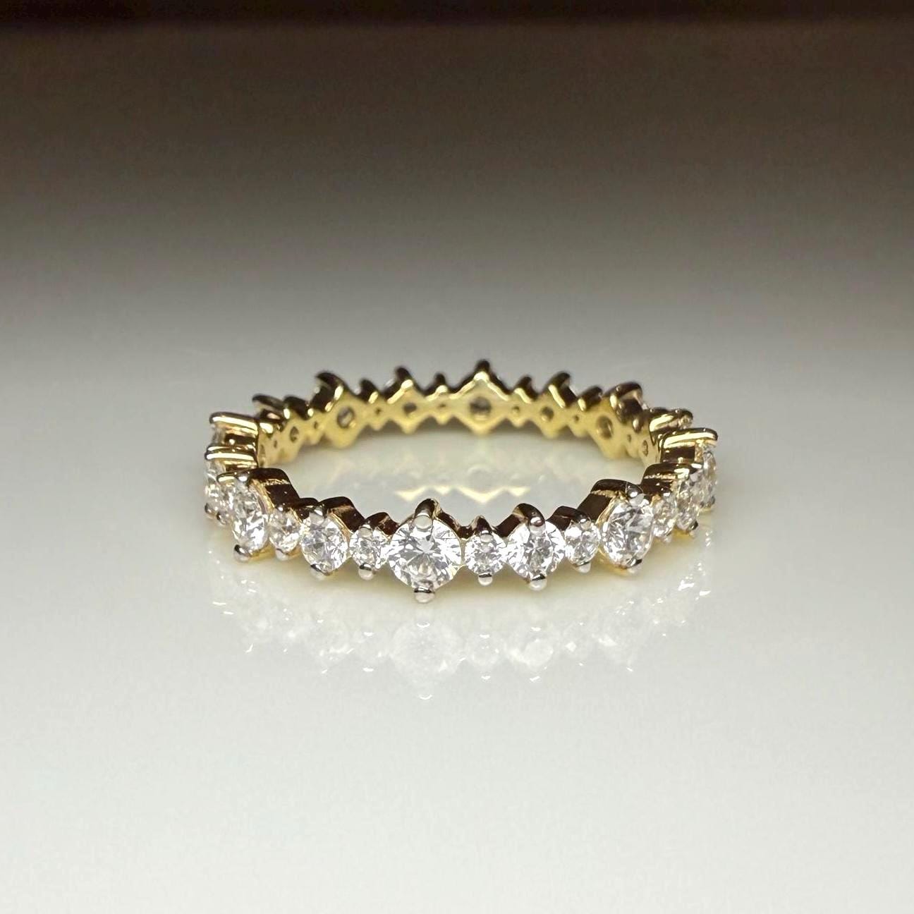 Lab Grown Diamond Eternity Band 14K Gold - SGL Certified Anniversary Ring