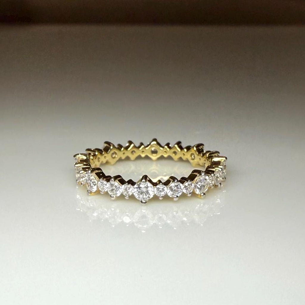 Lab Grown Diamond Eternity Band 14K Gold - SGL Certified Anniversary Ring