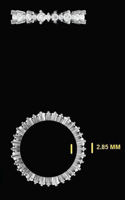 Lab Grown Diamond Eternity Band 14K Gold - SGL Certified Anniversary Ring