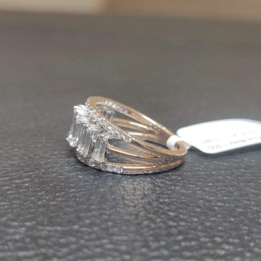 Baguette Lab Grown Diamond Ring | 14K Gold Wedding Band