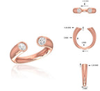 Lab Grown Diamond Toi et Moi Ring | 14k Gold Open Cuff