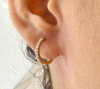 14K Gold Lab Grown Diamond Huggie Earrings | Sustainable Dangle Hoops