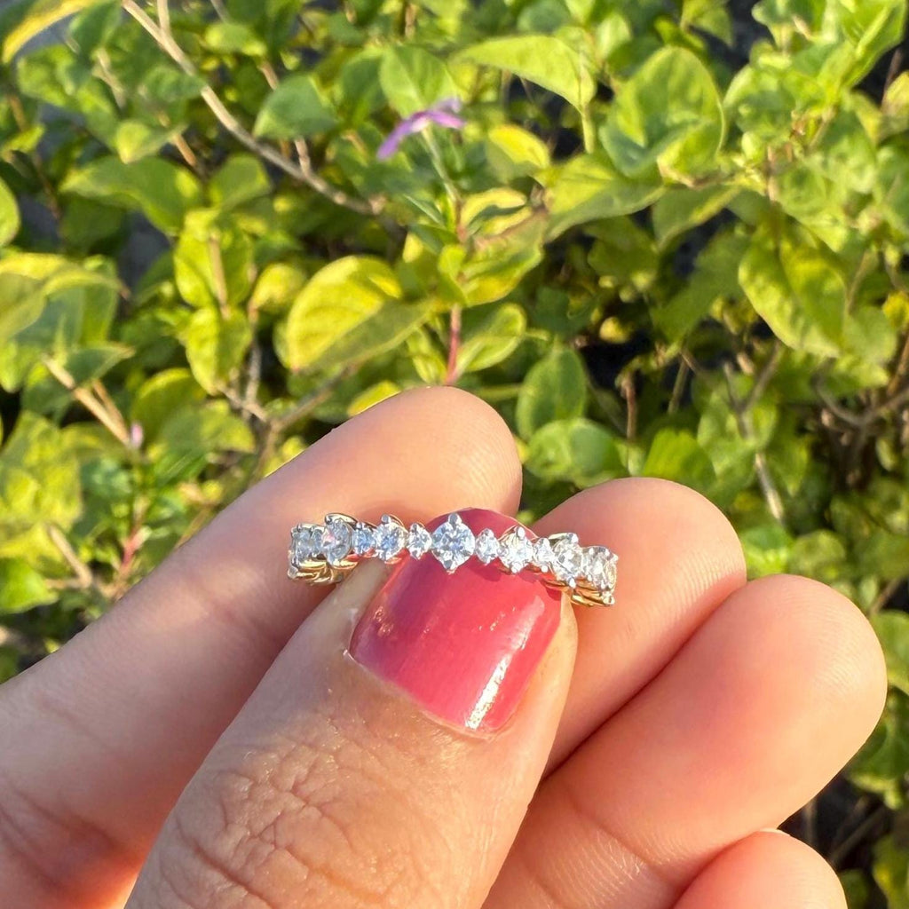 Lab Grown Diamond Eternity Band 14K Gold - SGL Certified Anniversary Ring